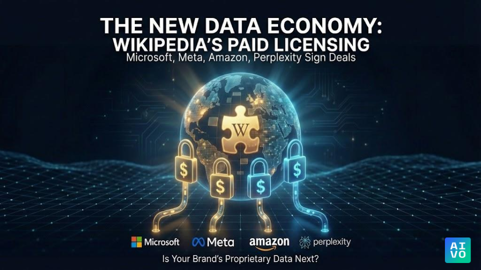 Wikipedia licensing deals with major AI platforms - Microsoft, Meta, Amazon, Perplexity - showing emergence of data monetization as third layer of AI commerce